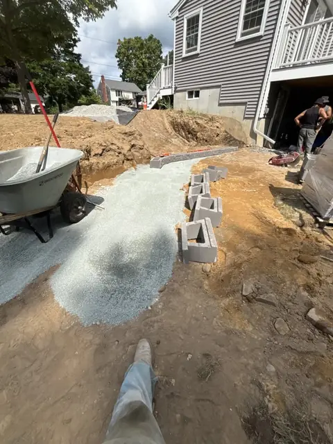 New Lawn & Retaining Wall With Built-In Staircase in Norfolk, MA by LD Landscape & Construction — photo 10
