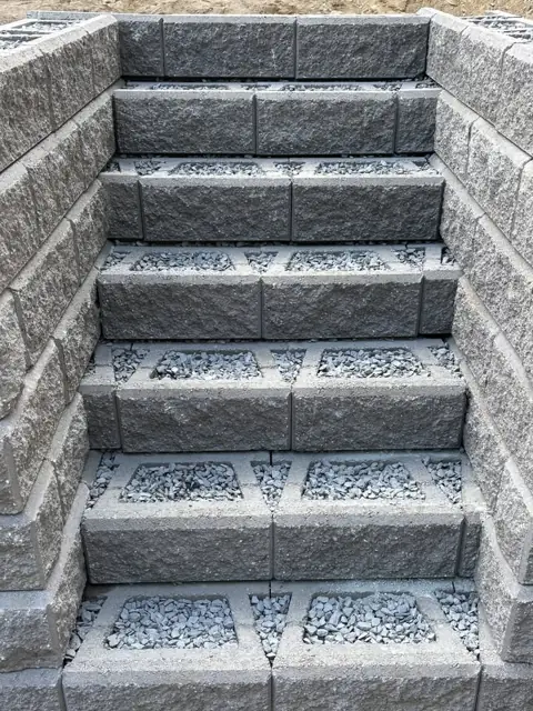New Lawn & Retaining Wall With Built-In Staircase in Norfolk, MA by LD Landscape & Construction — photo 22