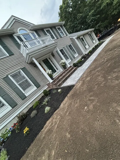 Asphalt Walkway Replaced With Pavers & Flower Beds in Norfolk, MA by LD Landscape & Construction — photo 4